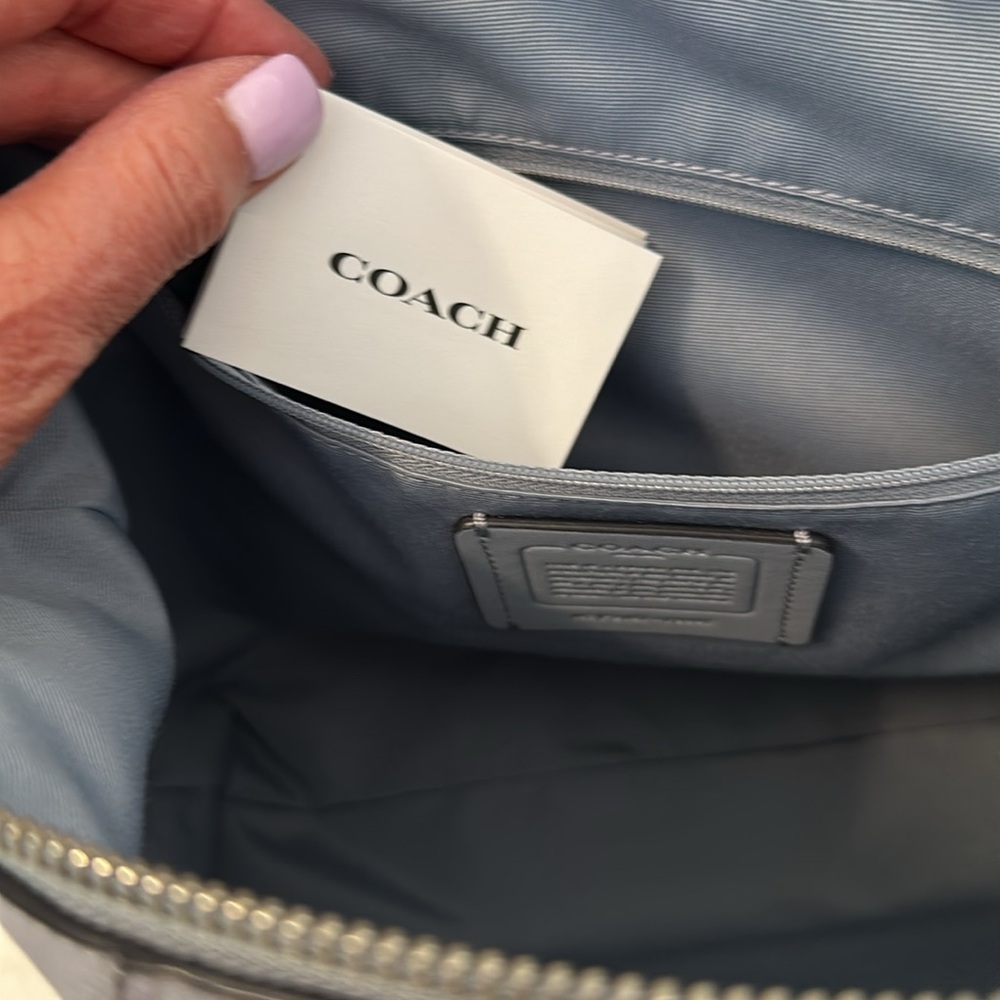 Coach 100% Leather Handbag Denim Blue Color Worn Twice Excellent Condition - Picture 13 of 14